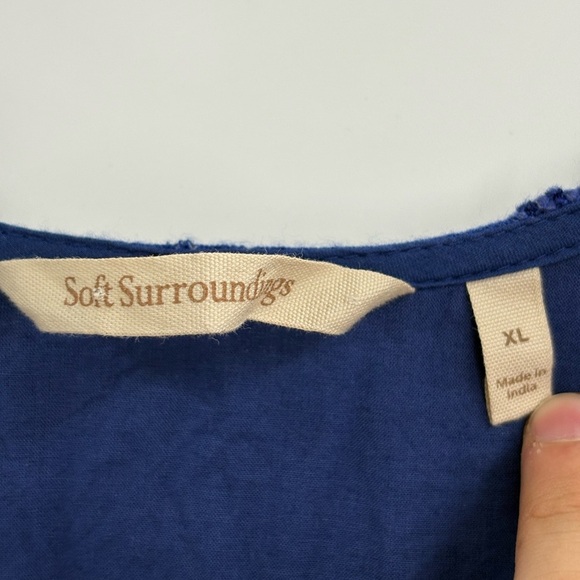 SOFT SURROUNDINGS Kara Shimmer Tiered Sequin Maxi Dress Blue Fairy Boho Y2K xl - Picture 2 of 15